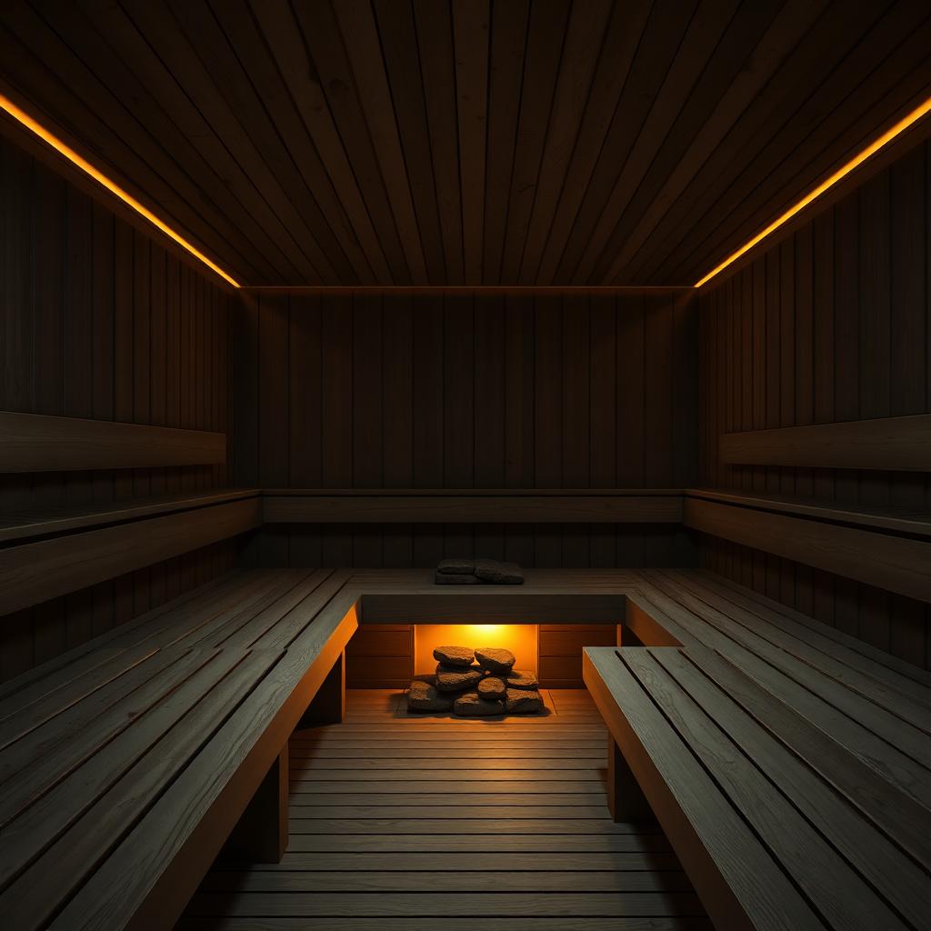 Sauna — dřevěný interiér